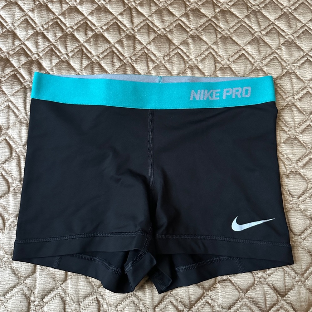 Nike Spandex Shorts black with blue band